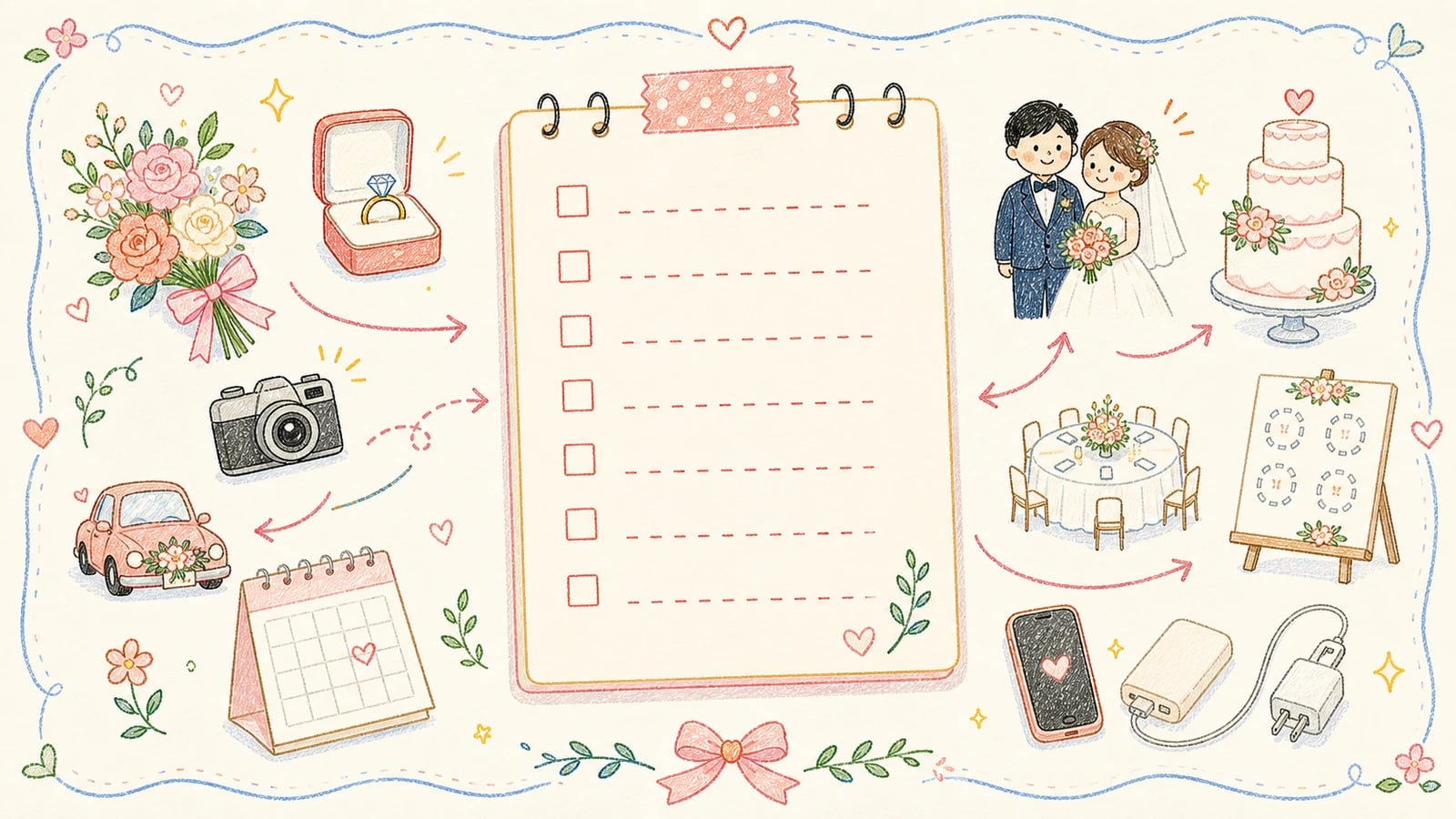 Checklist ngày cưới: bản rà soát cuối để ngày vui trôi thật mượt
