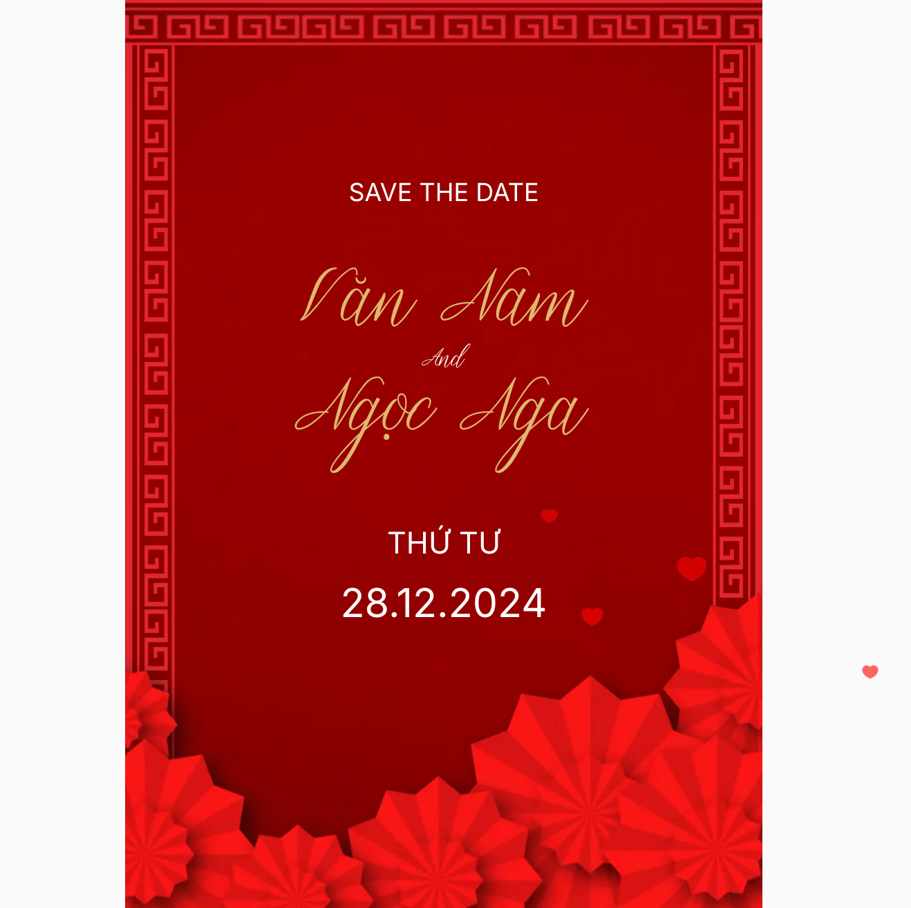 Thiệp cưới Online - Red love