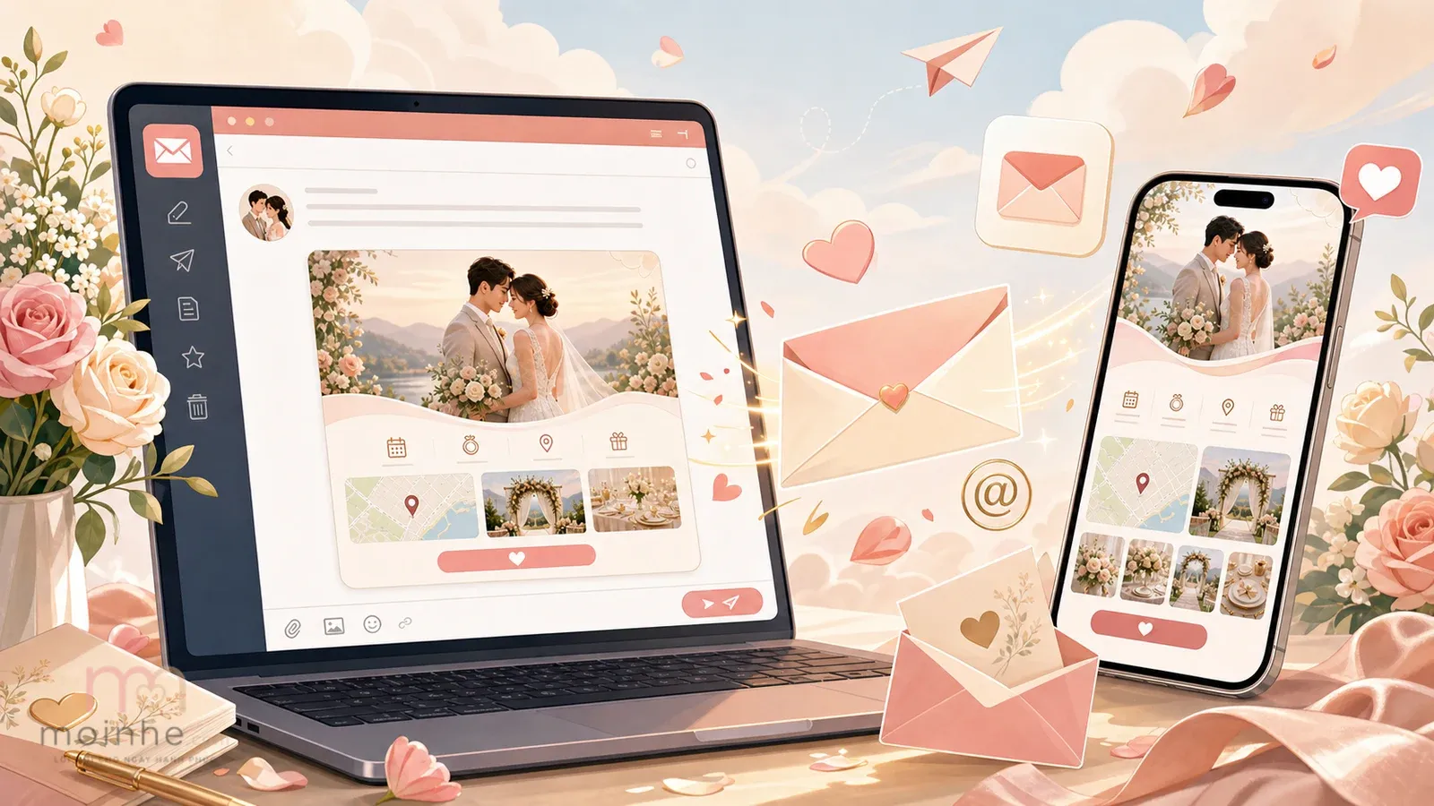 Cách gửi thiệp cưới online qua Email mà không bị quá khô khan | Mời nhé