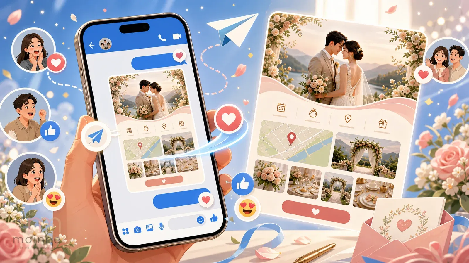 Cách gửi thiệp cưới online qua Messenger để bạn bè mở xem ngay | Mời nhé