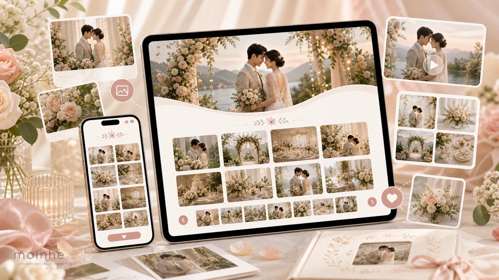 Cách thêm album ảnh cưới vào thiệp online mà không bị rối | Mời nhé