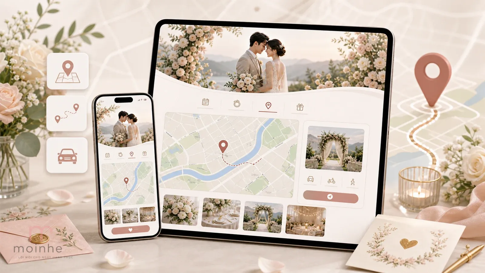 Cách thêm bản đồ Google Maps vào thiệp cưới online để khách không hỏi đường nữa