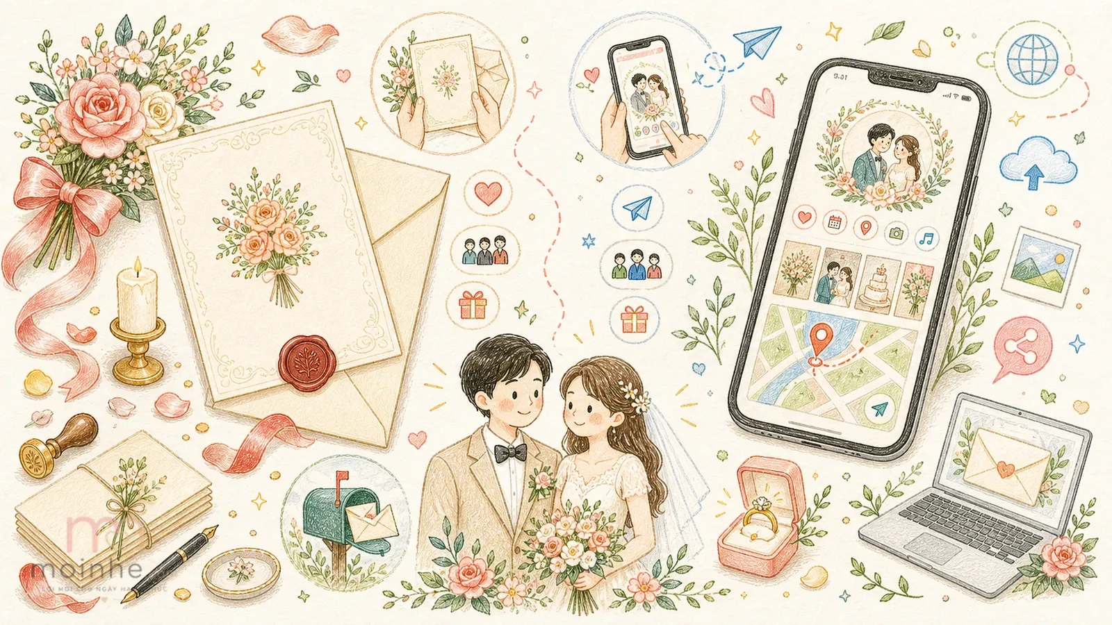 So sánh Moinhe và thiệp giấy: nên chọn một hay kết hợp cả hai?